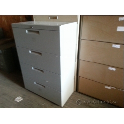 Trendway Grey Textured Front 4 Drawer Lateral File Cabinet